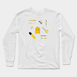 School Supplies - Yellow Long Sleeve T-Shirt